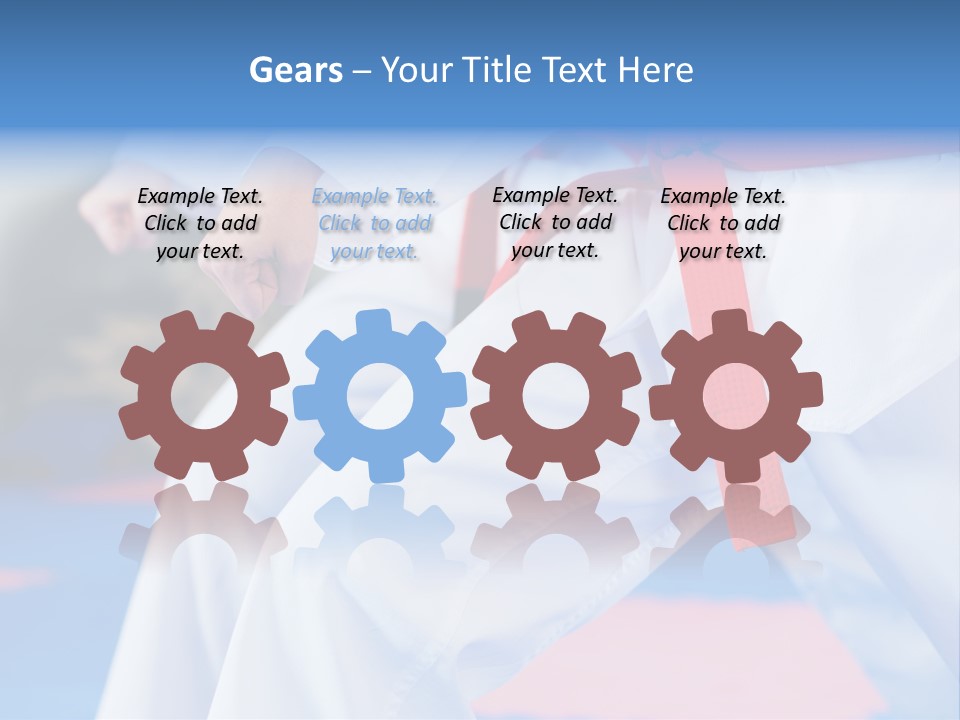 A Person In A Karate Stance With A Red Belt PowerPoint Template