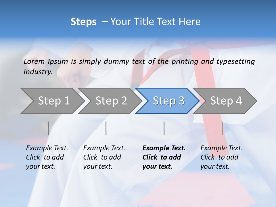 A Person In A Karate Stance With A Red Belt PowerPoint Template