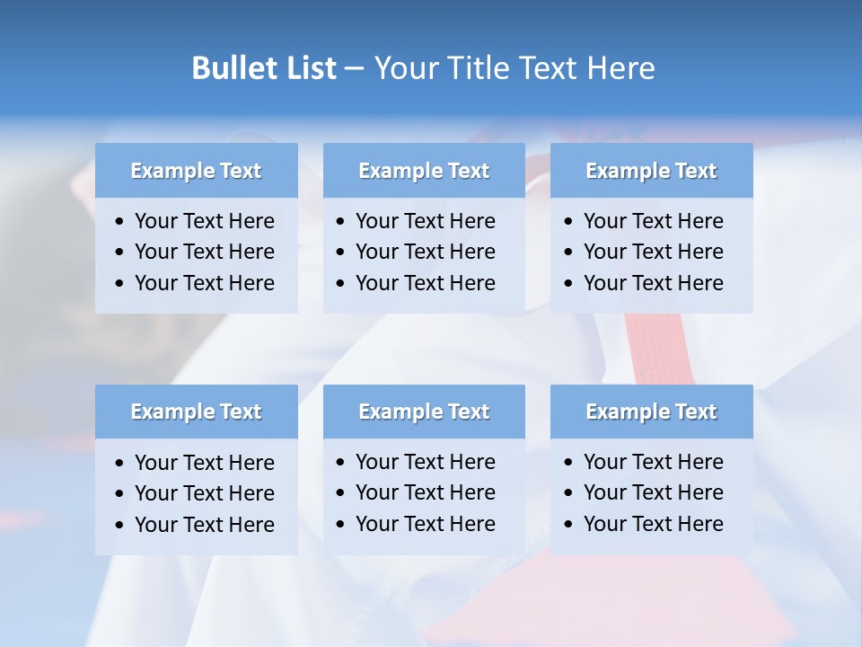 A Person In A Karate Stance With A Red Belt PowerPoint Template