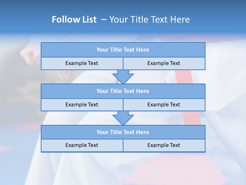 A Person In A Karate Stance With A Red Belt PowerPoint Template