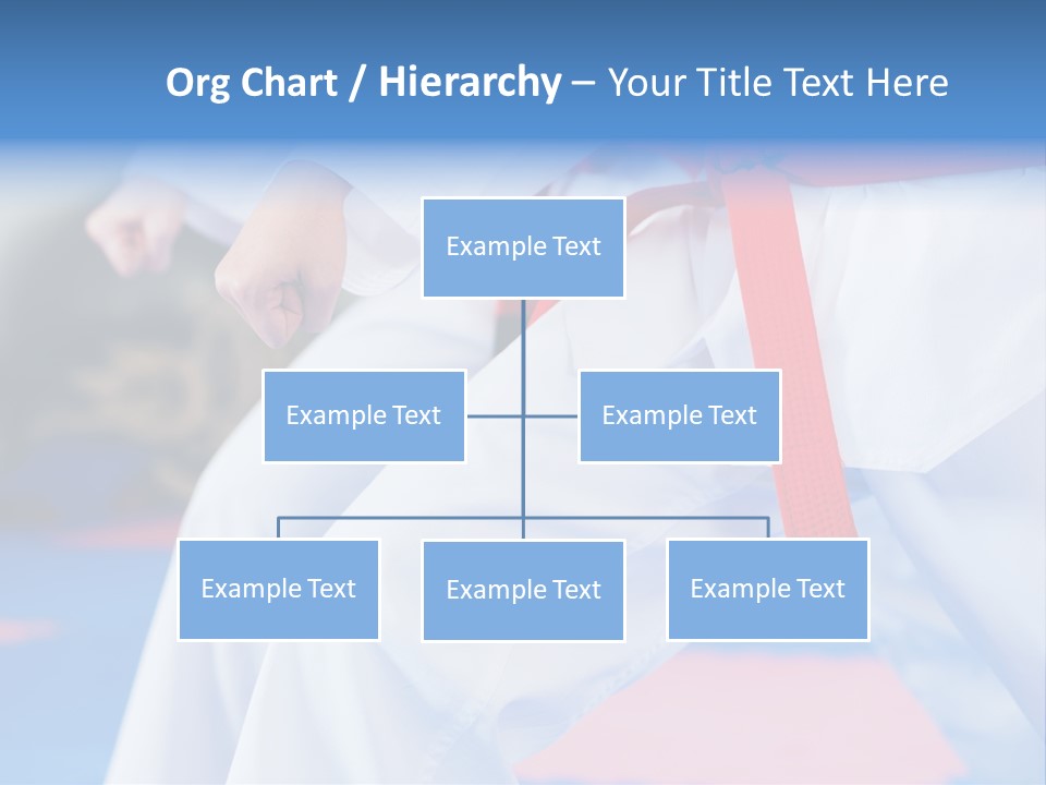 A Person In A Karate Stance With A Red Belt PowerPoint Template