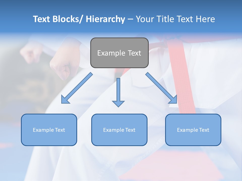 A Person In A Karate Stance With A Red Belt PowerPoint Template