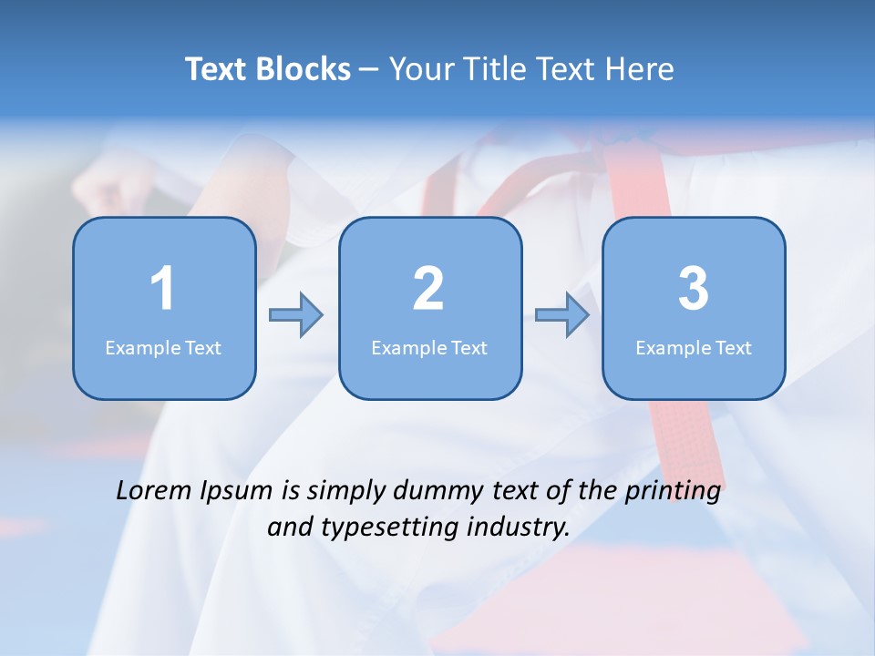 A Person In A Karate Stance With A Red Belt PowerPoint Template