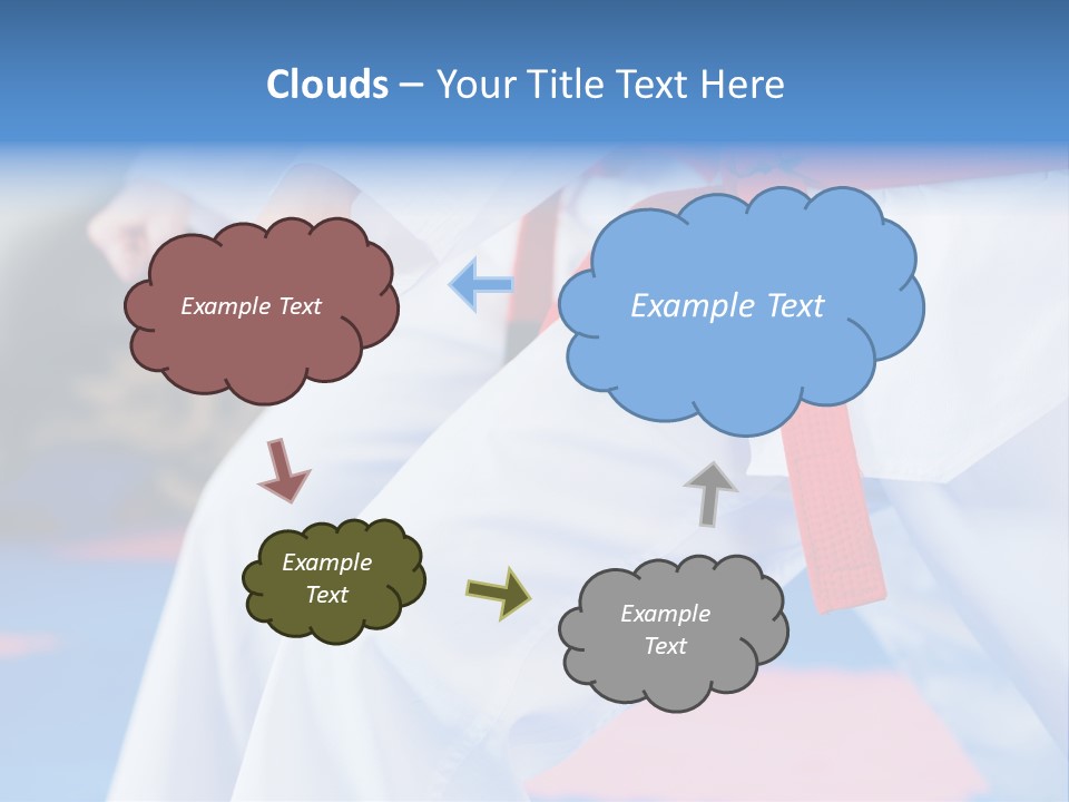 A Person In A Karate Stance With A Red Belt PowerPoint Template