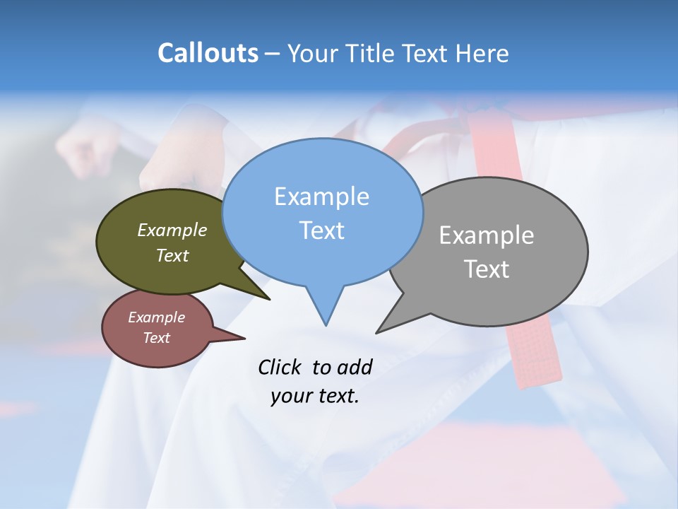 A Person In A Karate Stance With A Red Belt PowerPoint Template