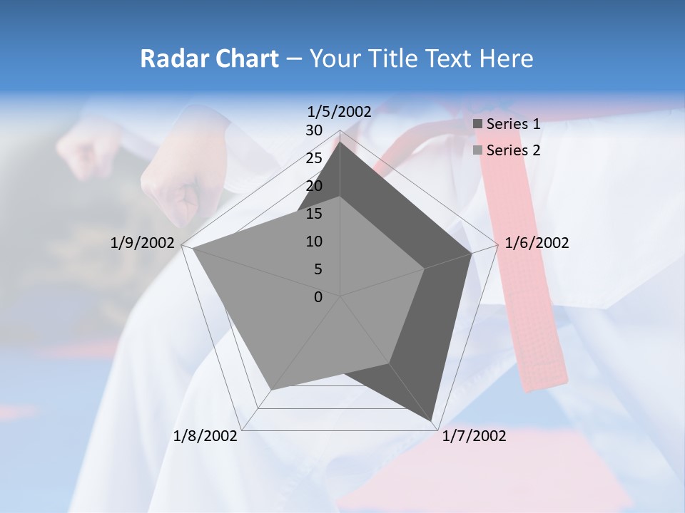 A Person In A Karate Stance With A Red Belt PowerPoint Template