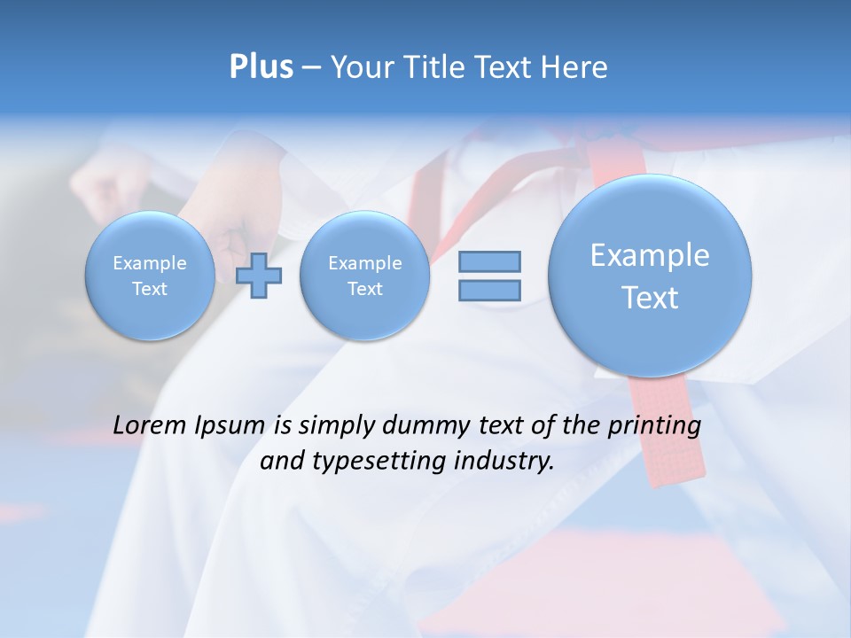 A Person In A Karate Stance With A Red Belt PowerPoint Template