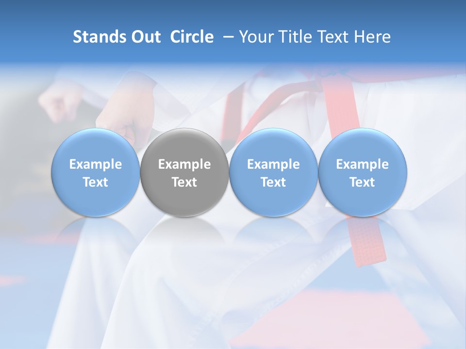 A Person In A Karate Stance With A Red Belt PowerPoint Template