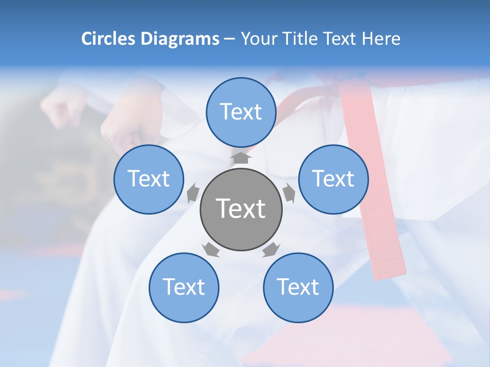 A Person In A Karate Stance With A Red Belt PowerPoint Template