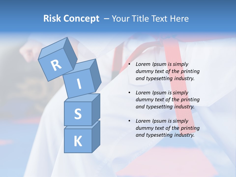 A Person In A Karate Stance With A Red Belt PowerPoint Template