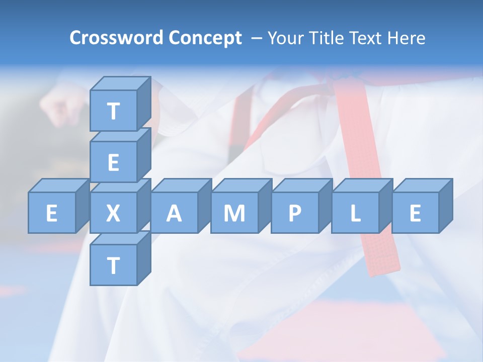 A Person In A Karate Stance With A Red Belt PowerPoint Template