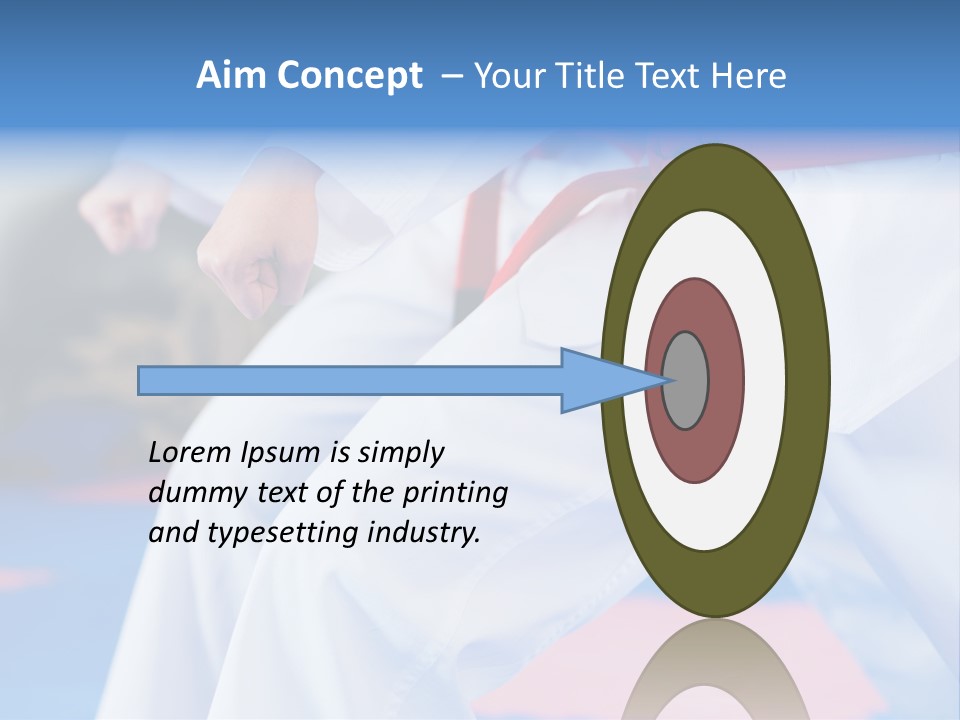 A Person In A Karate Stance With A Red Belt PowerPoint Template