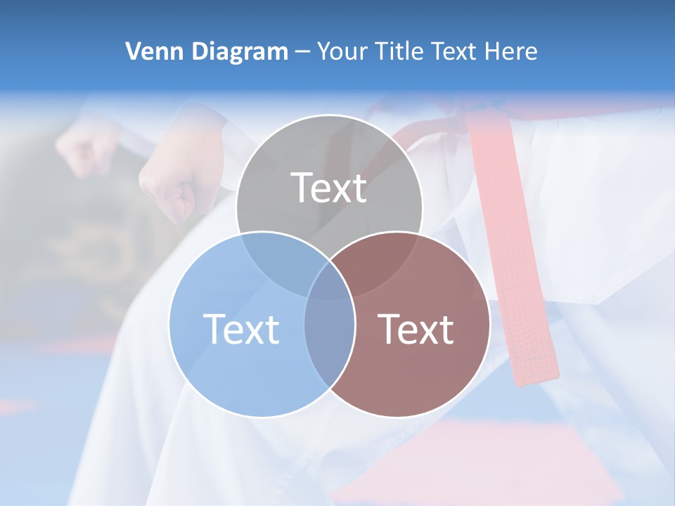 A Person In A Karate Stance With A Red Belt PowerPoint Template