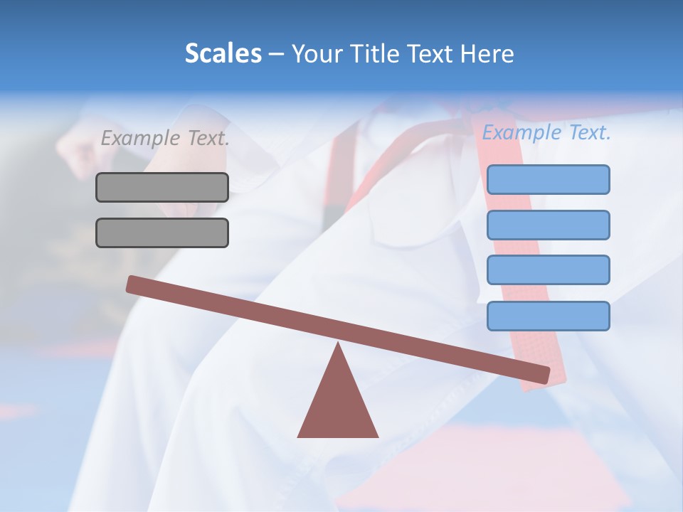 A Person In A Karate Stance With A Red Belt PowerPoint Template