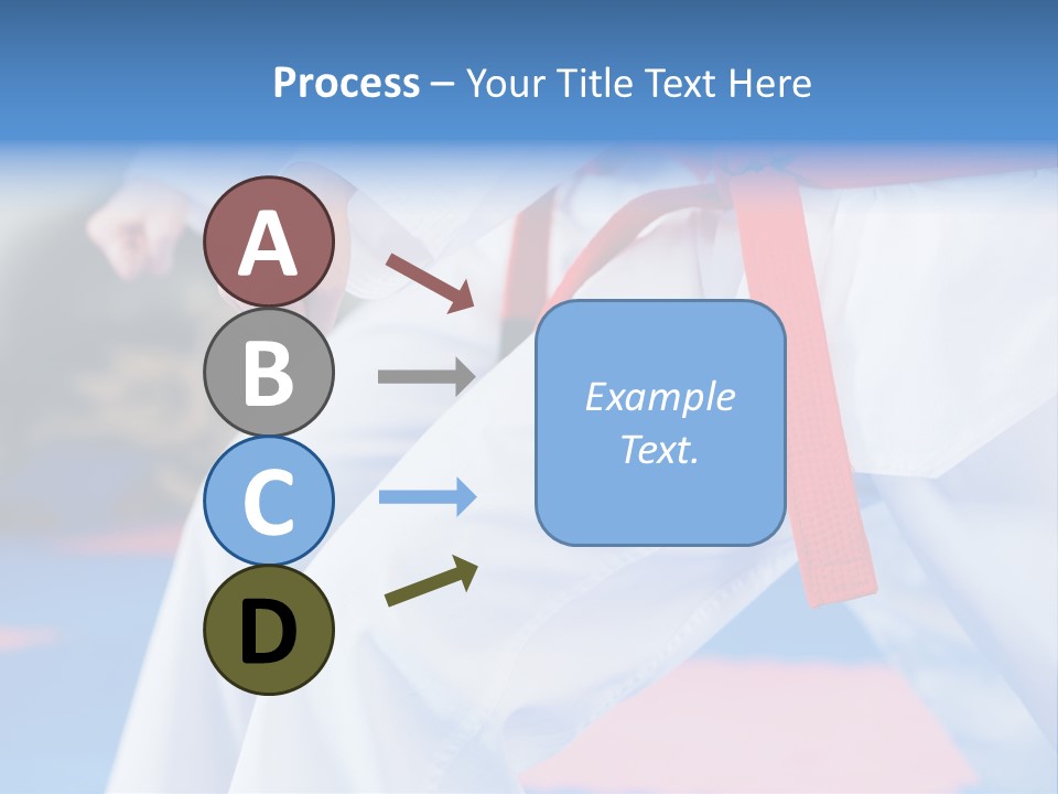 A Person In A Karate Stance With A Red Belt PowerPoint Template