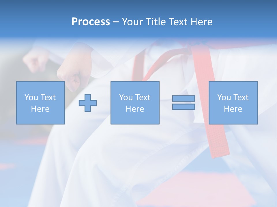 A Person In A Karate Stance With A Red Belt PowerPoint Template