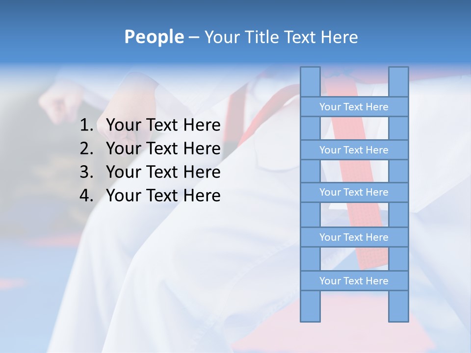 A Person In A Karate Stance With A Red Belt PowerPoint Template