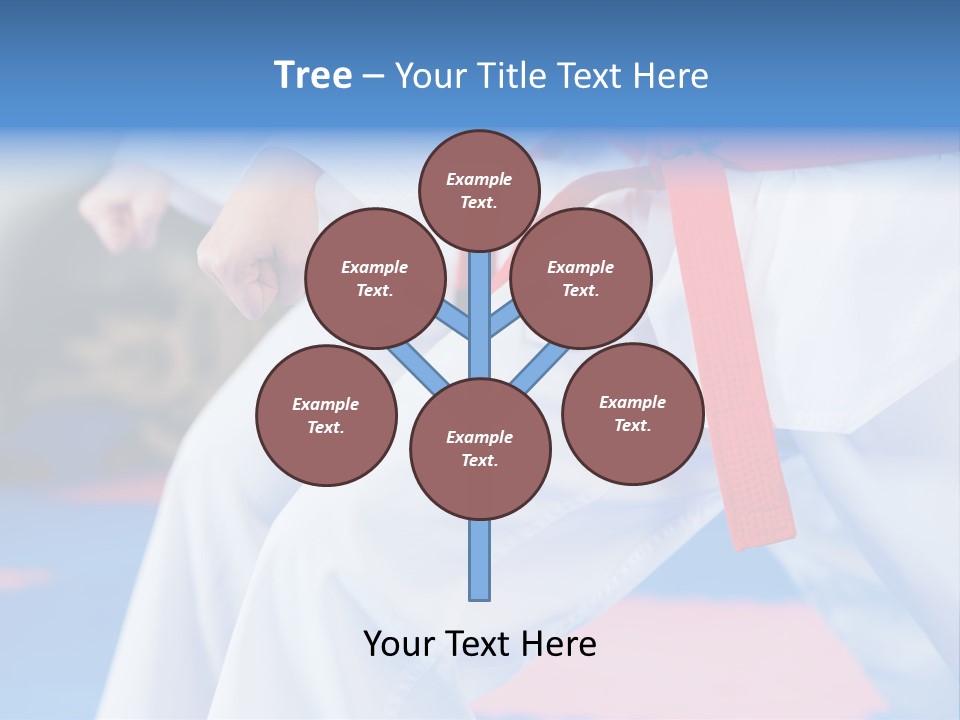 A Person In A Karate Stance With A Red Belt PowerPoint Template