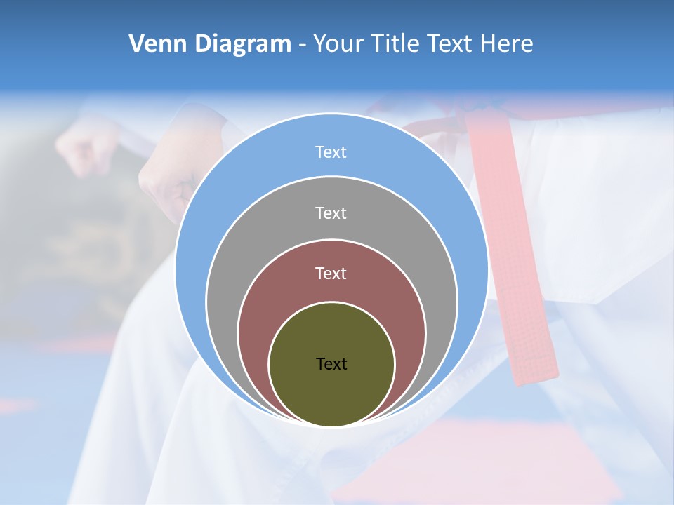 A Person In A Karate Stance With A Red Belt PowerPoint Template