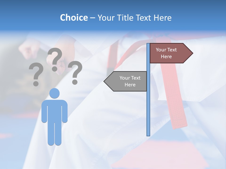 A Person In A Karate Stance With A Red Belt PowerPoint Template