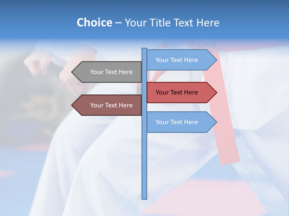 A Person In A Karate Stance With A Red Belt PowerPoint Template