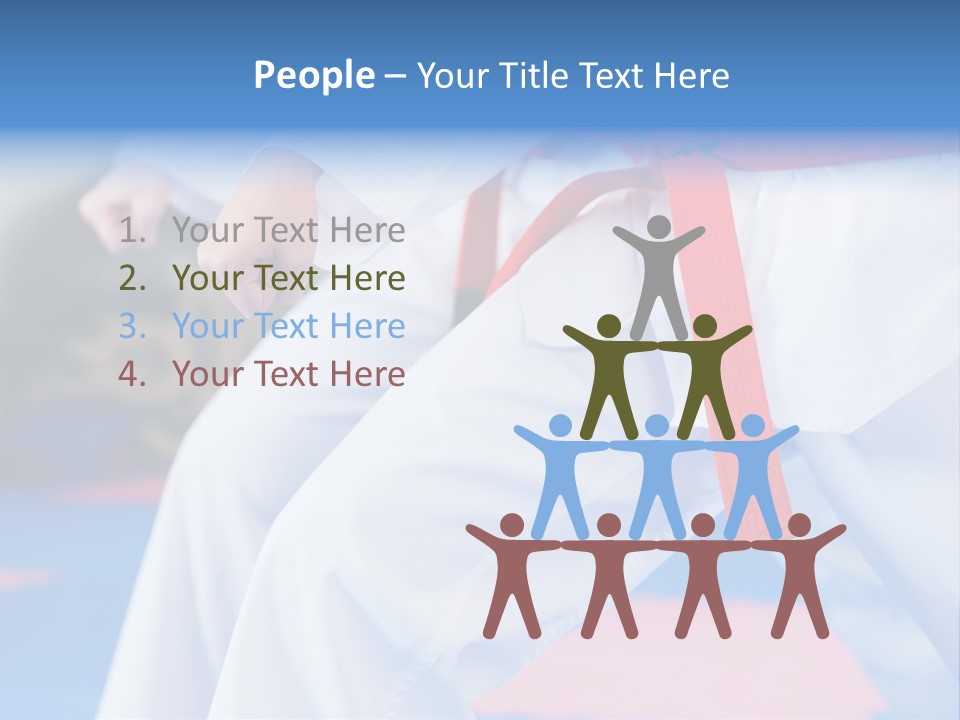 A Person In A Karate Stance With A Red Belt PowerPoint Template