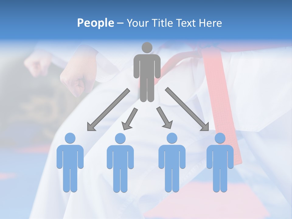 A Person In A Karate Stance With A Red Belt PowerPoint Template