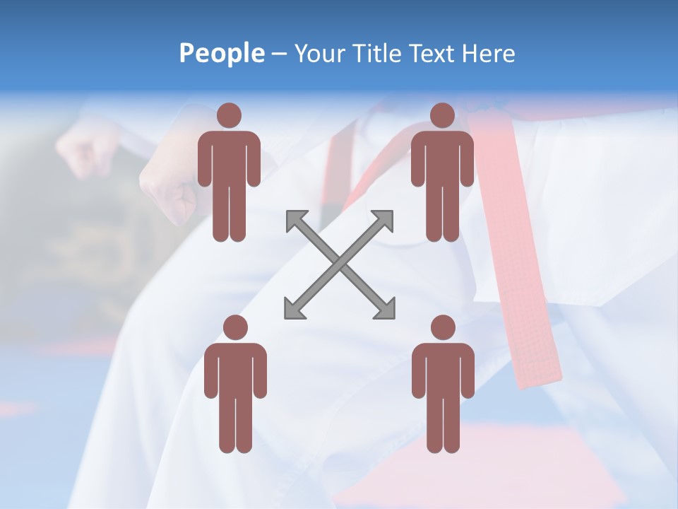 A Person In A Karate Stance With A Red Belt PowerPoint Template