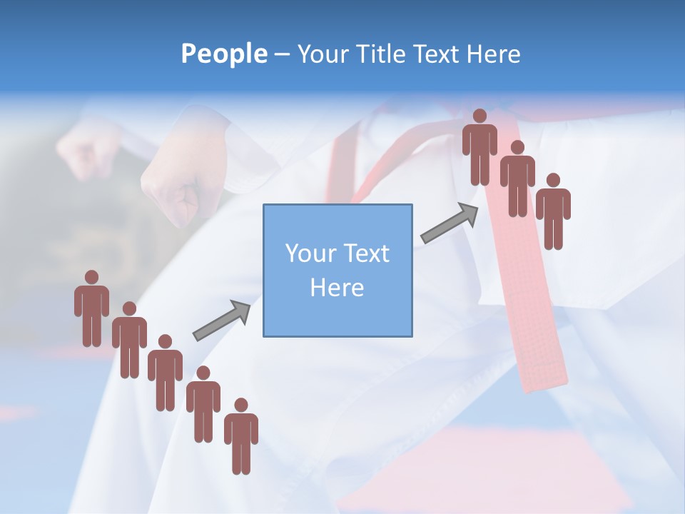 A Person In A Karate Stance With A Red Belt PowerPoint Template