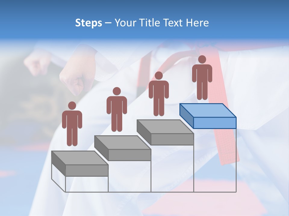 A Person In A Karate Stance With A Red Belt PowerPoint Template