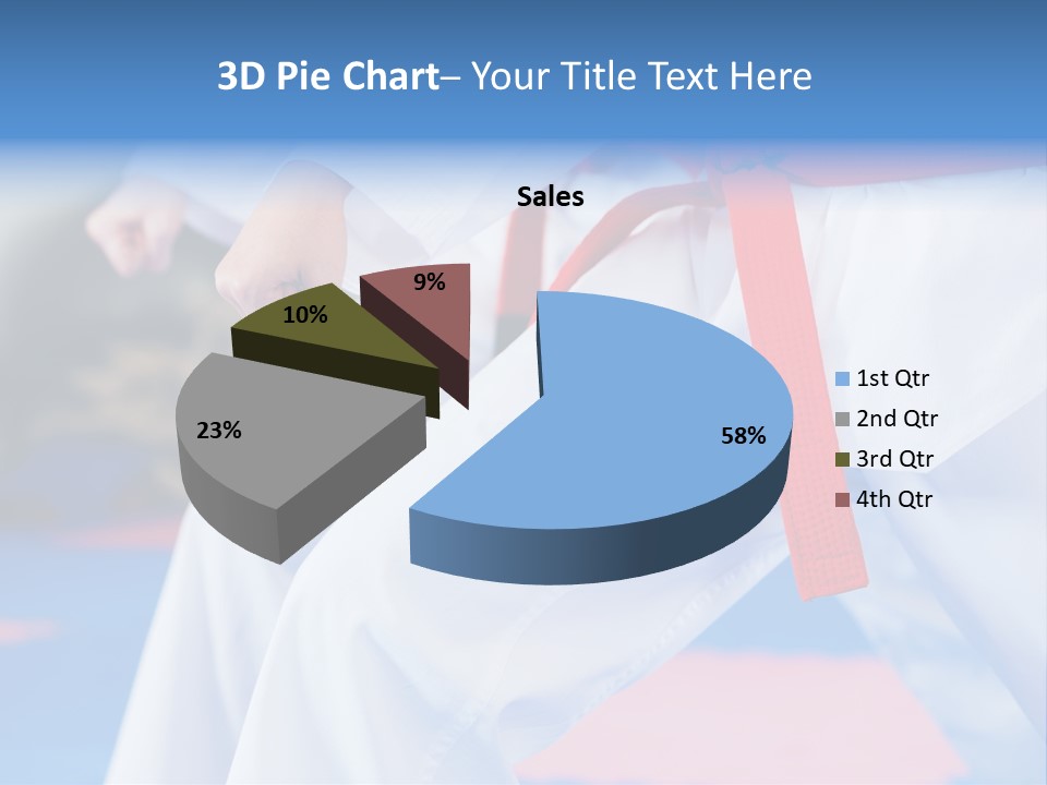 A Person In A Karate Stance With A Red Belt PowerPoint Template