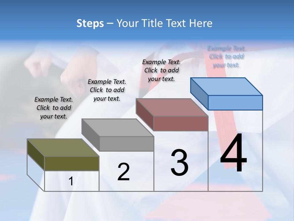 A Person In A Karate Stance With A Red Belt PowerPoint Template