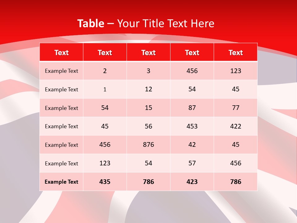 A British Flag With The Name Of The Country PowerPoint Template
