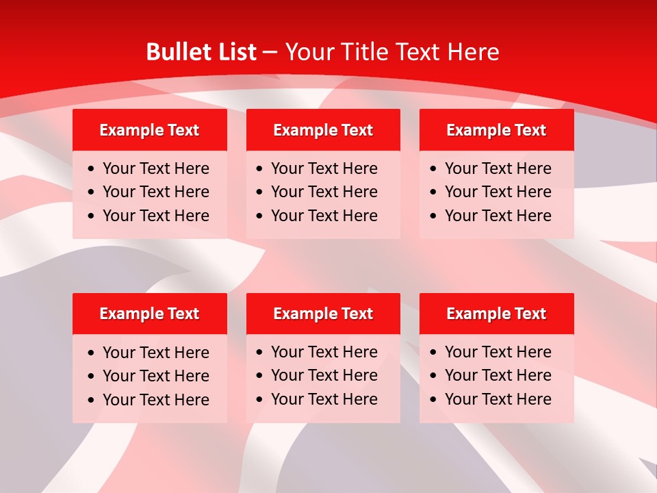 A British Flag With The Name Of The Country PowerPoint Template