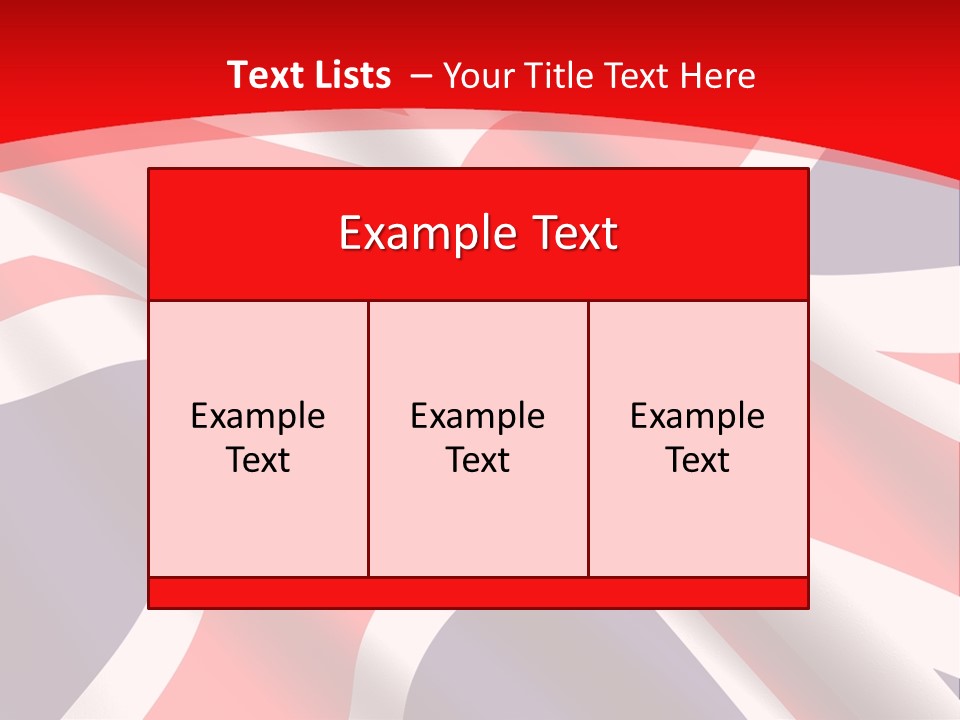 A British Flag With The Name Of The Country PowerPoint Template