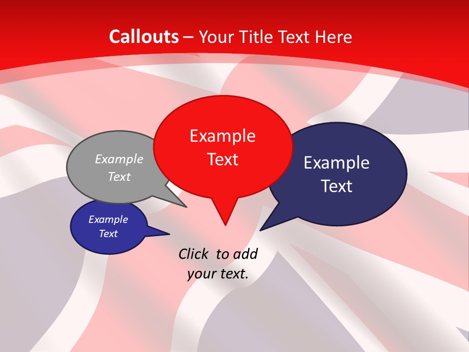 A British Flag With The Name Of The Country PowerPoint Template