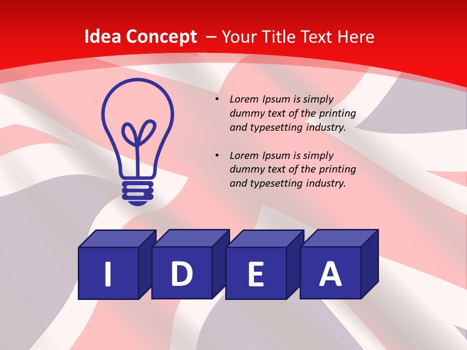 A British Flag With The Name Of The Country PowerPoint Template