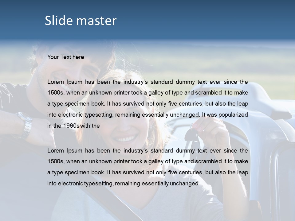 Outside Car  PowerPoint Template