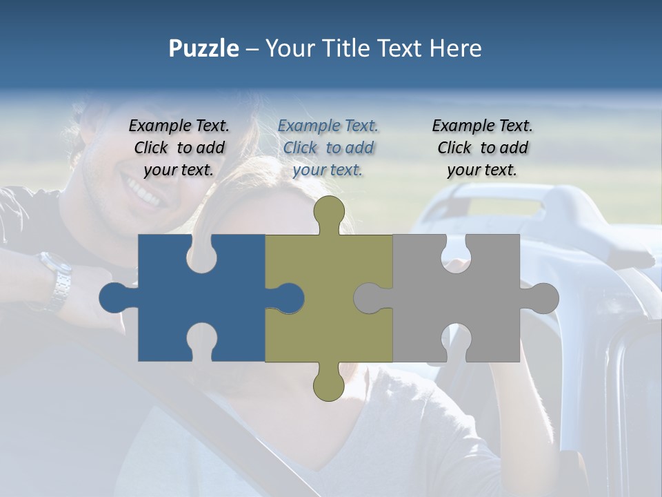 Outside Car  PowerPoint Template