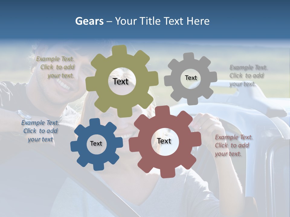 Outside Car  PowerPoint Template