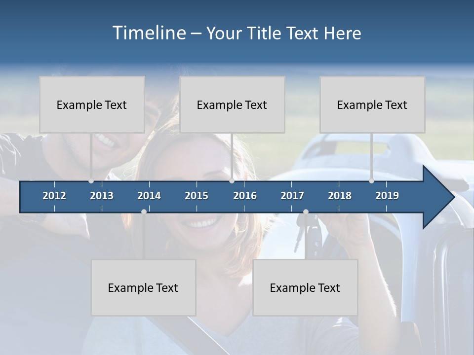 Outside Car  PowerPoint Template