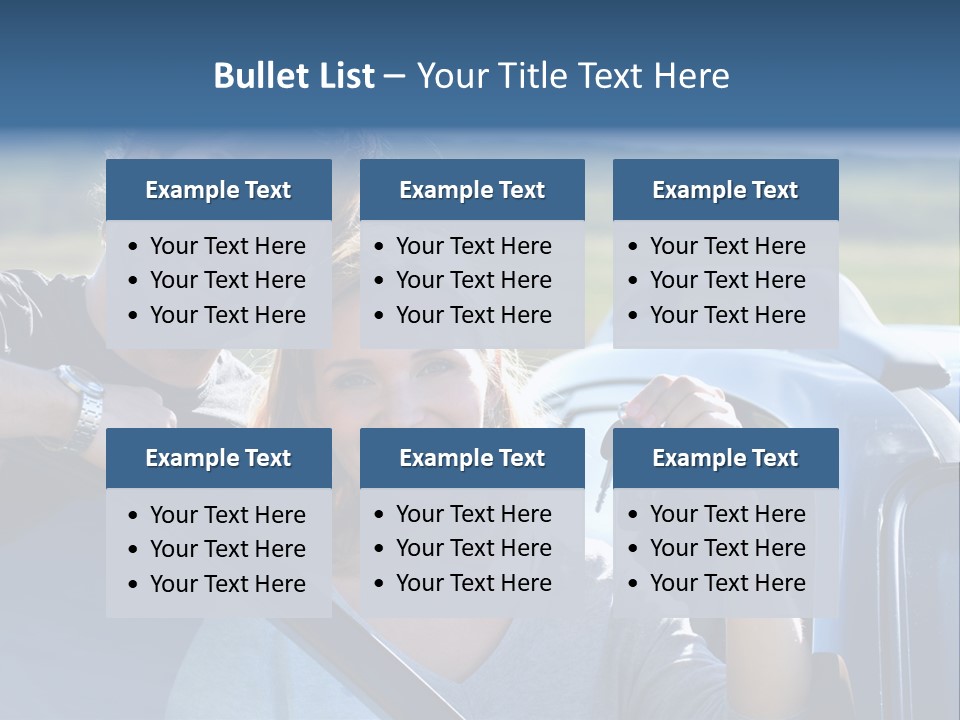 Outside Car  PowerPoint Template