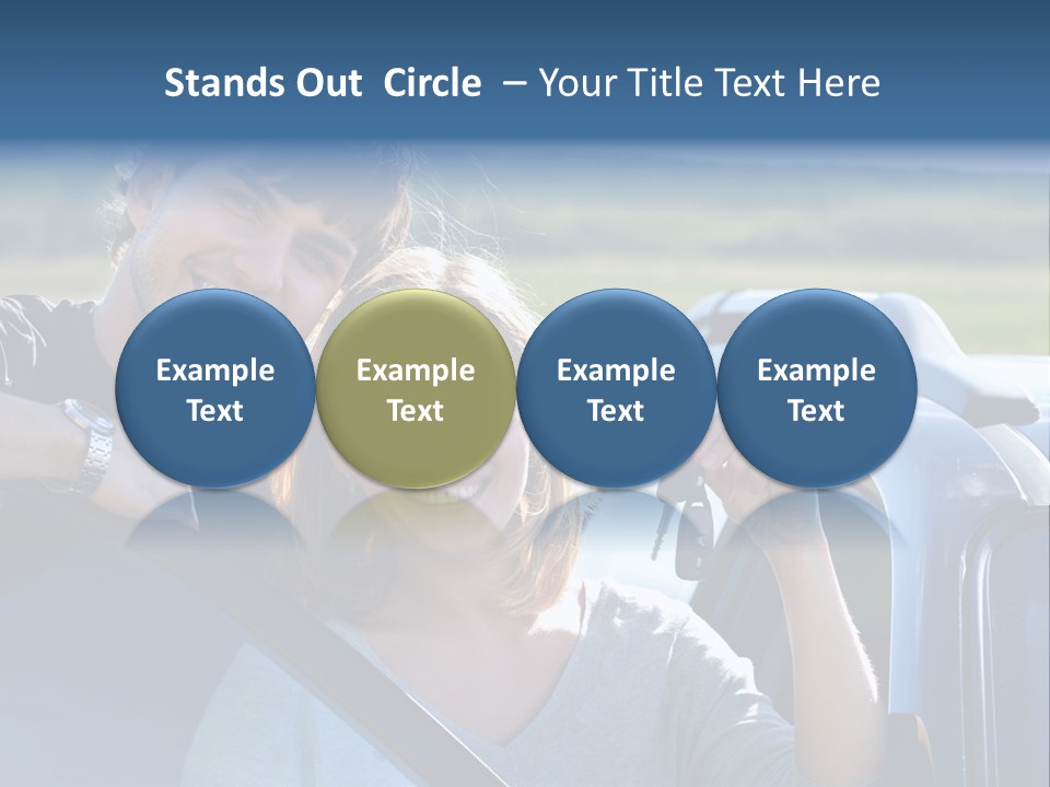 Outside Car  PowerPoint Template