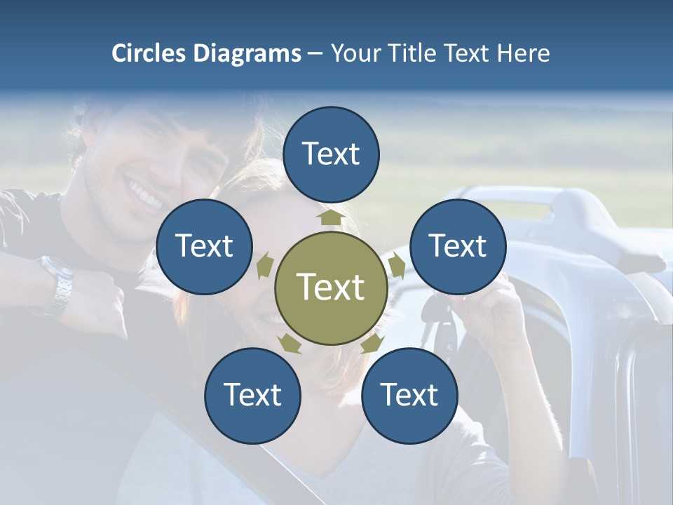 Outside Car  PowerPoint Template