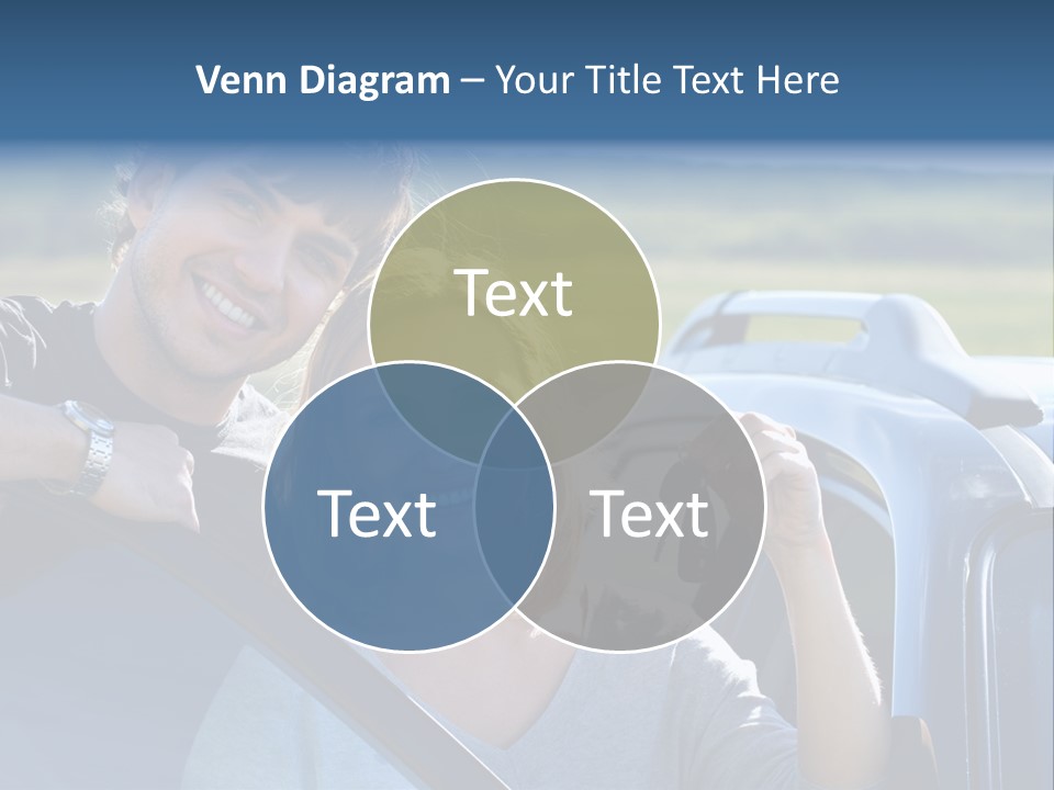Outside Car  PowerPoint Template