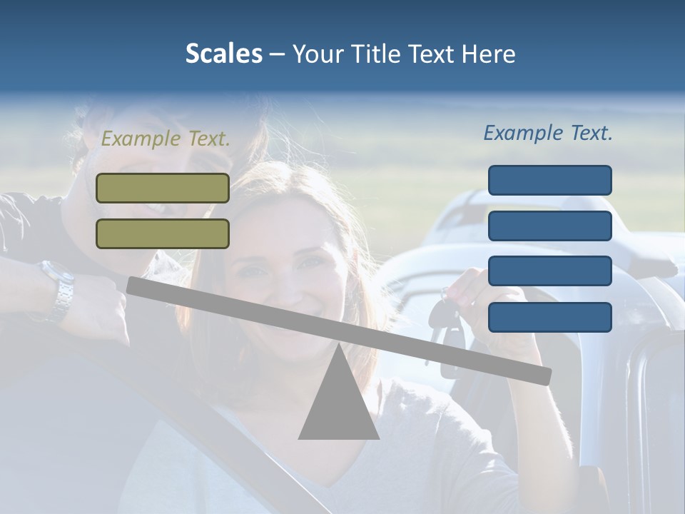 Outside Car  PowerPoint Template