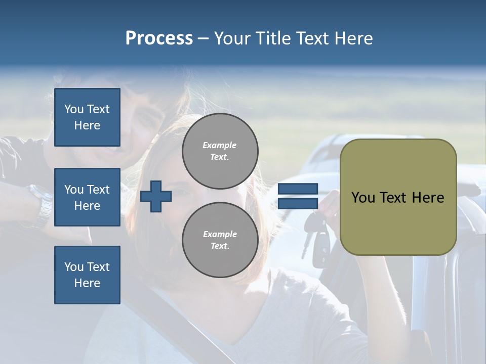 Outside Car  PowerPoint Template