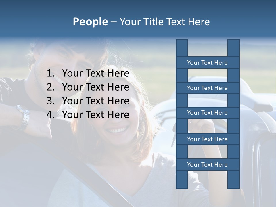 Outside Car  PowerPoint Template