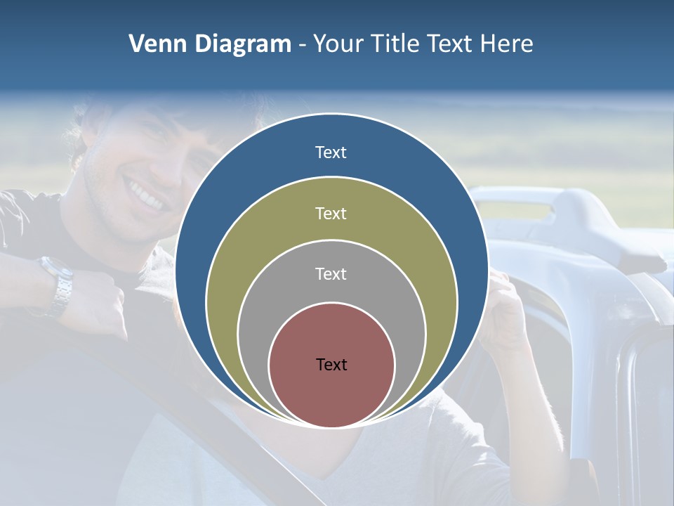 Outside Car  PowerPoint Template