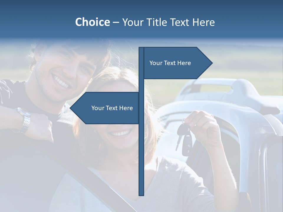 Outside Car  PowerPoint Template
